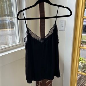 Nine Britton Black Lace Trim Tank Top